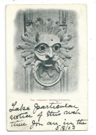 Durham Cathedral Postcard The Knocker Posted 1909 Small Cds - Durham City