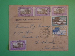 BV4 NOUVELLE CALEDONIE  BELLE  LETTRE RR RECO 1937 NOUMEA A CHRISTCHURCH NEW ZEALAND +SERV. SANITAIRE+AFF.INTERESSANT+ - Lettres & Documents