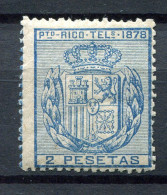 1878.PUERTO RICO.TELEGRAFOS.EDIFIL 17**.NUEVO SIN FIJASELLOS(MH).CATALOGO 43€ - Puerto Rico