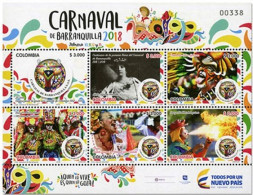 Colombie Colombia 1881/86 Carnaval De Barrenquilla, Costume, Masque - Carnavales