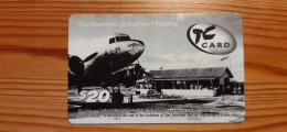 Prepaid Phonecard Netherlands Antilles St. Marteen, TelCell - Historics Photo, Airplane - Antilles (Netherlands)