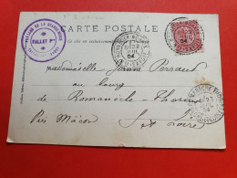 Obli. Pointillé De Monnetier Mornex Sur Carte Postale Pour Romanèche Thorins En 1904 - Réf 1360 - 1877-1920: Periodo Semi Moderno