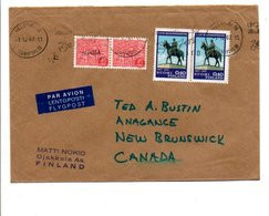 FINLANDE AFFRANCHISSEMENT COMPOSE SUR LETTRE  POUR LE CANADA 1967 - Covers & Documents