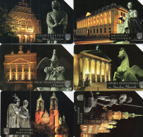 POLAND - MAGNETIC CARD - COMPLETE SET POZNAN NIGHT VIEW - 6 CARDS - Pologne