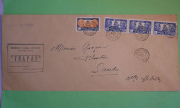 BV4 NOUVELLE CALEDONIE  BELLE  LETTRE RR 1947 1ER VOL TRAPAS A  SANTO NOUV. HEBRIDES  BANDE DE 3 TP   +AFF.  PLAISANT+ - Storia Postale