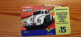Prepaid Phonecard Argentina, Movistar - Car, Volkwagen Beetle, Herbie - Argentinien