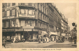 PARIS 3eme Arrondissement    Rue Rambuteau Angle De La Rue Du Temple - Arrondissement: 03
