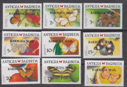 Barbuda N° 1004 / 21 XX : Papillons Et Fruits , La Série Des 18 Timbres Surchargés "BARBUDA MAIL" Sans Charnière  TB - Barbuda (...-1981)