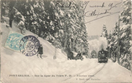 25 Pontarlier  Train Gare Chemin De Fer Fevrier 1906 - Pontarlier