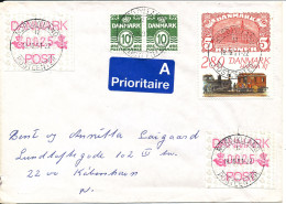 Denmark Cover With Stamps And FRAMA ATM Labels Nordjylland Postcenter 18-16-1991 (Yes 18-16-91) - Covers & Documents