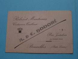 A & E Honoré - Rue Jourdan 5 à BRUXELLES > Robes Et Manteaux ( Zie / Voir SCAN ) Belgique ! - Visiting Cards