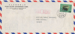 Taiwan Air Mail Cover Sent To Denmark 4-2-1974 Single Franked - Luchtpost