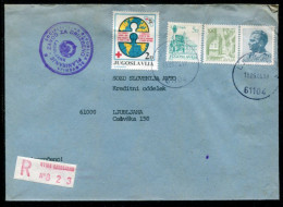 YUGOSLAVIA 1984 Red Cross. Tax 2 D. Used On Commercial Cover.  Michel ZZM 85 - Wohlfahrtsmarken