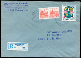 YUGOSLAVIA 1984 Red Cross. Tax 2 D. Used On Commercial Cover.  Michel ZZM 85 - Beneficenza