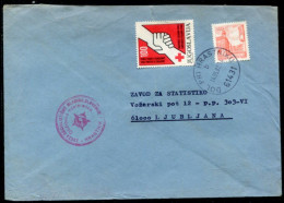 YUGOSLAVIA 1982 Red Cross Tax. Used On Commercial Cover.  Michel ZZM 77 - Beneficiencia (Sellos De)