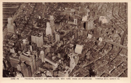 ETATS-UNIS - New York - Financial District And Downtown - New York From An Aeroplane - Carte Postale Ancienne - Panoramic Views