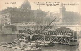 FRANCE - Paris - Les Travaux Du Métropolitain - Fonçage Du Caisson Central De La Seine - C.M. - Carte Postale Ancienne - Andere Monumenten, Gebouwen