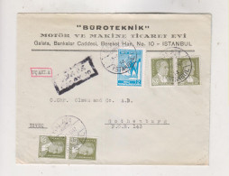 TURKEY 1947 GALATA  Airmail Cover To Sweden - Covers & Documents