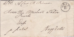 1857 Austria Letter, Cover, GRAN, NYGY ZELLO, Velke Zlievce, (Slovakia) (L02068) - ...-1850 Préphilatélie