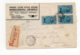 !!! CONGO, 1ERE LIAISON POSTALE AERIENNE BRAZZAVILLE -LEOPOLDVILLE PARIS-BRUXELLES VOL GOULETTE DU 20/3/1930 - Storia Postale