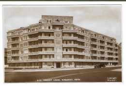 Real Photo Postcard, Sussex, Brighton, Kingsway, Hove, Viceroy Lodge, Flats, Road, Street, Old Car. - Brighton
