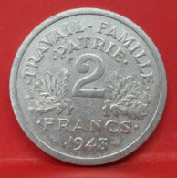 2 Francs état Français 1943 - TTB - Pièce Monnaie France - Article N°771 - 2 Francs