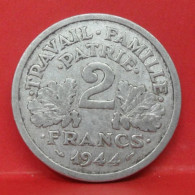 2 Francs état Français 1944 - TB - Pièce Monnaie France - Article N°772 - 2 Francs