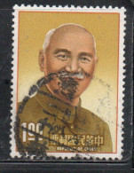 CHINA REPUBLIC CINA TAIWAN FORMOSA 1966 PRESIDENT CHIANG KAI-SHEK IN CHUNG SAN ROBE 1$ USED USATO OBLITERE' - Usati