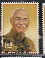 CHINA REPUBLIC CINA TAIWAN FORMOSA 1966 PRESIDENT CHIANG KAI-SHEK IN CHUNG SAN ROBE 1$ USED USATO OBLITERE' - Usados