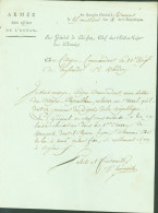 LAS Lettre Autographe Signature Théodore Charles De Hédouville Général Division Diplomate Révolution Empire - Sonstige & Ohne Zuordnung