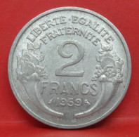 2 Francs Morlon Alu 1959 - TTB - Pièce Monnaie France - Article N°794 - 2 Francs