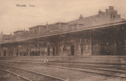 1 Oude Postkaart Weelde  Statie Station Trein - Ravels