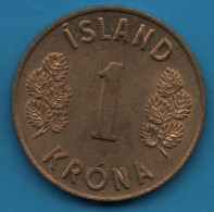 ISLAND 1 KRONA 1963 KM# 12a ICELAND - Iceland