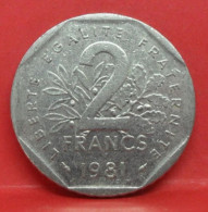 2 Francs Semeuse 1981 - TTB - Pièce Monnaie France - Article N°801 - 2 Francs