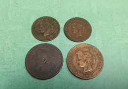 FRANCE CERES Lot Bronze 5 Centimes 1876 A , 1891 A , 10 Centimes 1873 K Et 1897 A Torche - Autres & Non Classés