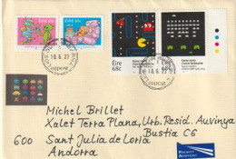 Jeux Video: "Game Icons": Pac-Man / Space Invaders Video Games, Letter 2023 Sent To Andorra (Principat) - Storia Postale