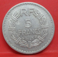 5 Francs Lavrillier Alu 1946 - TTB - Pièce Monnaie France - Article N°834 - 5 Francs