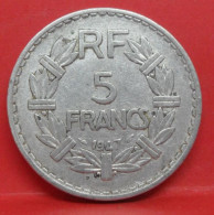 5 Francs Lavrillier Alu 1947 Fermé - TB - Pièce Monnaie France - Article N°837 - 5 Francs