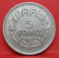 5 Francs Lavrillier Alu 1947 Fermé - TTB - Pièce Monnaie France - Article N°838 - 5 Francs