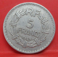 5 Francs Lavrillier Alu 1949 - TB - Pièce Monnaie France - Article N°842 - 5 Francs