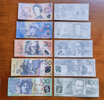 China BOC (bank Of China) Training/test Banknote,AUSTRALIA Dollars B-1 Series 5 Different Note Specimen Overprint - Fakes & Specimens