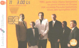 Latvia:Used Phonecard, Lattelekom, 3 Lati, Basketball Players, 11, 2004 - Letonia
