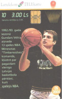 Latvia:Used Phonecard, Lattelekom, 3 Lati, Basketball Players, 10, 2004 - Lettonie