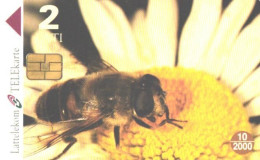 Latvia:Used Phonecard, Lattelekom, 2 Lati, Bee On Flower. 2000 - Lettland