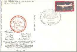 Bund Mi.1042 Brief 50.Jahrestag Südamerikafahrt Zeppelin Sst.  -16-7392 - Premiers Vols