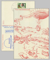 Bund Mi.379 Karte Ballon-Verfolgungsfahrt Sst. -16-7386 - First Flight Covers