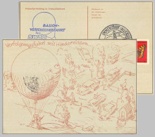 Bund Mi.378 Karte Ballon-Verfolgungsfahrt Sst. -16-7384 - First Flight Covers