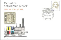 Bund Privatganzsache "150 Jahre Schwarzer Einser" Sst. -16-7377 - Privé Postkaarten - Gebruikt