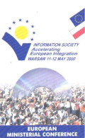 Poland:Used RARE Phonecard, Telekomunikacja Polska S.A., 50 Units, 10000 Run, European Mkinistry Conference 2000 - Pologne