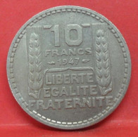 10 Francs Turin 1947 Grosse Tête - TB - Pièce Monnaie France - Article N°879 - 10 Francs